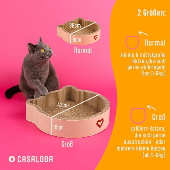 Cat Basket for Sleeping, Scratching and Playing, Durable Cat Scratching Board Made of Premium Corrugated Cardboard in Modern Cat Head Shape, 3-in-1 Cat Toy, Scratching Furniture and Sleeping Cat Basket for Sleeping, Scratching and Playing, Durable Cat Scratching Board Made of Premium Corrugated Cardboard in Modern Cat Head Shape, 3-in-1 Cat Toy, Scratching Furniture and Sleeping