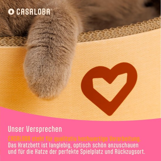 Cat Basket for Sleeping, Scratching and Playing, Durable Cat Scratching Board Made of Premium Corrugated Cardboard in Modern Cat Head Shape, 3-in-1 Cat Toy, Scratching Furniture and Sleeping Cat Basket for Sleeping, Scratching and Playing, Durable Cat Scratching Board Made of Premium Corrugated Cardboard in Modern Cat Head Shape, 3-in-1 Cat Toy, Scratching Furniture and Sleeping