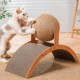 Cat Scratcher Cardboard, Natural Sisal Scratching Board with Ball, Curved Bridge Design, Rabbit Scratching Toy for Natural Scratching Needs & Furniture Protection, 35 x 15 x 26 cm Cat Scratcher Cardboard, Natural Sisal Scratching Board with Ball, Curved Bridge Design, Rabbit Scratching Toy for Natural Scratching Needs & Furniture Protection, 35 x 15 x 26 cm