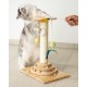 Cat Scratching Post - Interactive Cat Toy with 40 cm High Scratching Post, Feather and Rattle Balls - Small Cat Scratching Post - Cat Scratching Furniture Cat Scratching Post - Interactive Cat Toy with 40 cm High Scratching Post, Feather and Rattle Balls - Small Cat Scratching Post - Cat Scratching Furniture