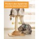 Cat Scratching Post - Interactive Cat Toy with 40 cm High Scratching Post, Feather and Rattle Balls - Small Cat Scratching Post - Cat Scratching Furniture Cat Scratching Post - Interactive Cat Toy with 40 cm High Scratching Post, Feather and Rattle Balls - Small Cat Scratching Post - Cat Scratching Furniture