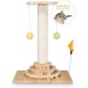 Cat Scratching Post - Interactive Cat Toy with 40 cm High Scratching Post, Feather and Rattle Balls - Small Cat Scratching Post - Cat Scratching Furniture Cat Scratching Post - Interactive Cat Toy with 40 cm High Scratching Post, Feather and Rattle Balls - Small Cat Scratching Post - Cat Scratching Furniture