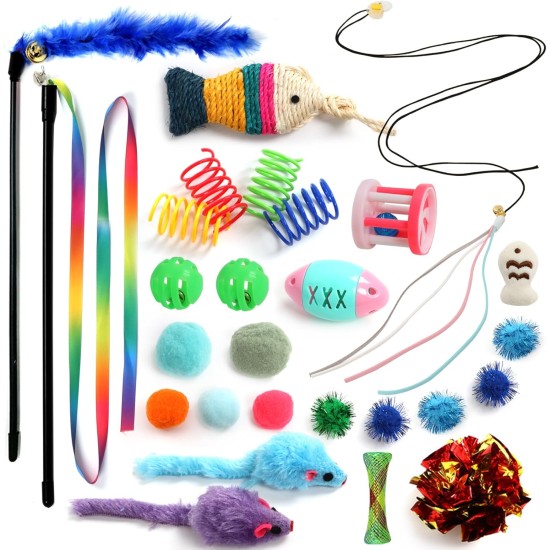 Cat Toy Accessories, Pack of 26 Cat Toy, Interactive Toy for Cats Kitty Cat Toy Accessories, Pack of 26 Cat Toy, Interactive Toy for Cats Kitty