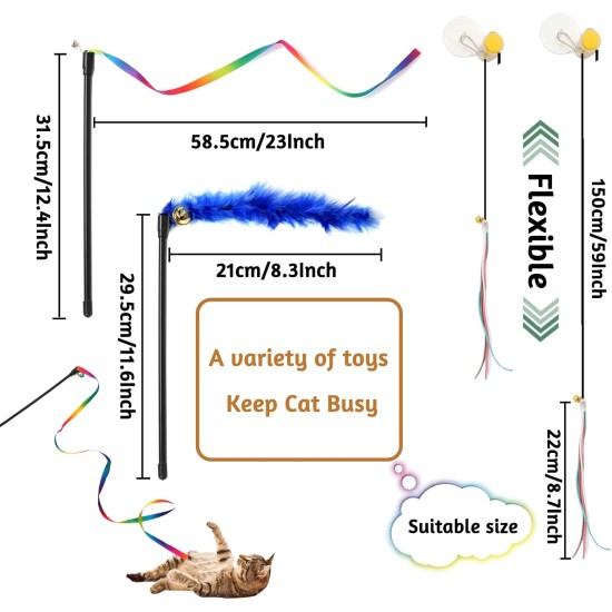 Cat Toy Accessories, Pack of 26 Cat Toy, Interactive Toy for Cats Kitty Cat Toy Accessories, Pack of 26 Cat Toy, Interactive Toy for Cats Kitty