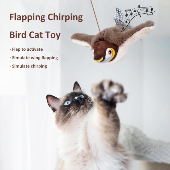 Cat Toy Bird Interactive Cat Toy Fluttering Bird for Adult House Cats, Rechargeable and Washable, Great Bird Toy for Cats and Kittens for Biting and Kicking (Brown) Cat Toy Bird Interactive Cat Toy Fluttering Bird for Adult House Cats, Rechargeable and Washable, Great Bird Toy for Cats and Kittens for Biting and Kicking (Brown)