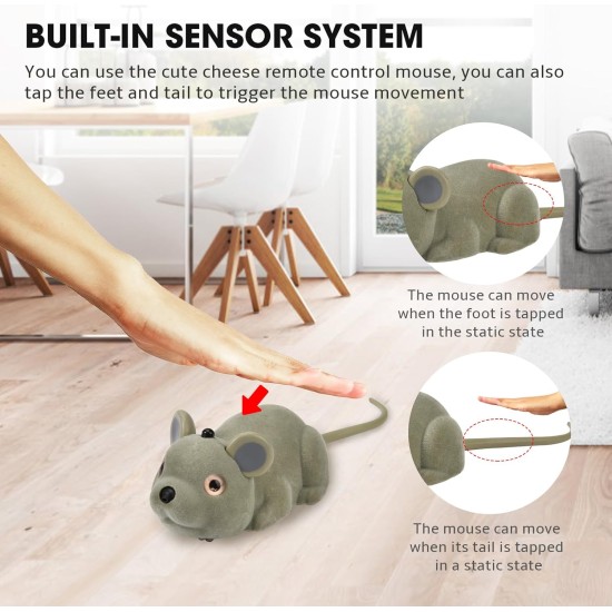 Cat Toy Electric Play Mouse, Automatic Remote Controlled Mouse with Remote Control in Cheese Shape and USB Cable, Interactive Cat Toy, RC Rat, Pet Children Gift Cat Toy Electric Play Mouse, Automatic Remote Controlled Mouse with Remote Control in Cheese Shape and USB Cable, Interactive Cat Toy, RC Rat, Pet Children Gift