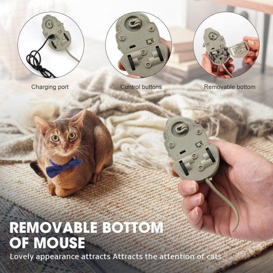 Cat Toy Electric Play Mouse, Automatic Remote Controlled Mouse with Remote Control in Cheese Shape and USB Cable, Interactive Cat Toy, RC Rat, Pet Children Gift Cat Toy Electric Play Mouse, Automatic Remote Controlled Mouse with Remote Control in Cheese Shape and USB Cable, Interactive Cat Toy, RC Rat, Pet Children Gift