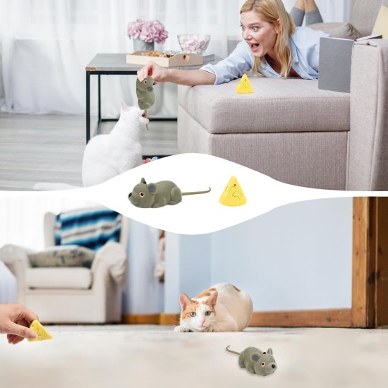 Cat Toy Electric Play Mouse, Automatic Remote Controlled Mouse with Remote Control in Cheese Shape and USB Cable, Interactive Cat Toy, RC Rat, Pet Children Gift Cat Toy Electric Play Mouse, Automatic Remote Controlled Mouse with Remote Control in Cheese Shape and USB Cable, Interactive Cat Toy, RC Rat, Pet Children Gift