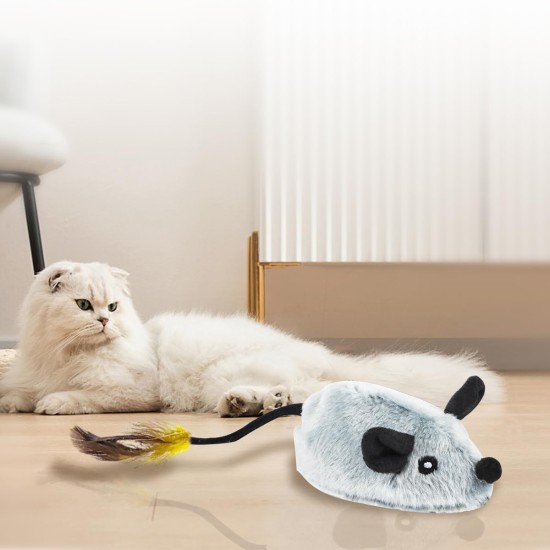 Cat Toy Electric Play Mouse, Cat Toy Mice, Cat Toy Mice with Feathers, Toy Mice for Cats, Electric, USB Interactive Cat Toy Mice for Cat Run Cat Toy Electric Play Mouse, Cat Toy Mice, Cat Toy Mice with Feathers, Toy Mice for Cats, Electric, USB Interactive Cat Toy Mice for Cat Run