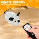 Cat Toy Electric Play Mouse with Feather Tail Cat Toy Mouse Electric with LED Light USB Realistic Mouse Sounds Interactive Toy Mouse for Cats Dogs (Yellow + Grey)