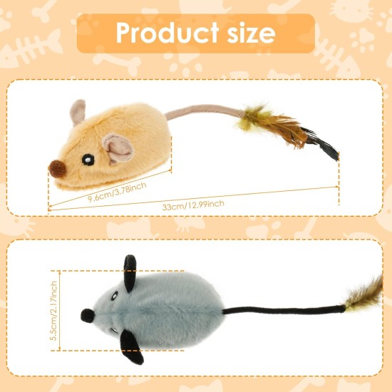 Cat Toy Electric Play Mouse with Feather Tail Cat Toy Mouse Electric with LED Light USB Realistic Mouse Sounds Interactive Toy Mouse for Cats Dogs (Yellow + Grey) Cat Toy Electric Play Mouse with Feather Tail Cat Toy Mouse Electric with LED Light USB Realistic Mouse Sounds Interactive Toy Mouse for Cats Dogs (Yellow + Grey)