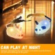 Cat Toy Electric Play Mouse with Feather Tail Cat Toy Mouse Electric with LED Light USB Realistic Mouse Sounds Interactive Toy Mouse for Cats Dogs (Yellow + Grey)