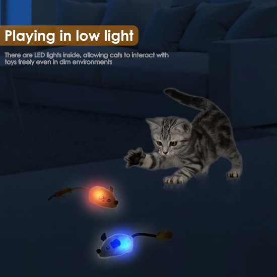 Cat Toy Electric Play Mouse with Feather Tail Cat Toy Mouse Electric with LED Light USB Realistic Mouse Sounds Interactive Toy Mouse for Cats Dogs (Yellow + Grey) Cat Toy Electric Play Mouse with Feather Tail Cat Toy Mouse Electric with LED Light USB Realistic Mouse Sounds Interactive Toy Mouse for Cats Dogs (Yellow + Grey)