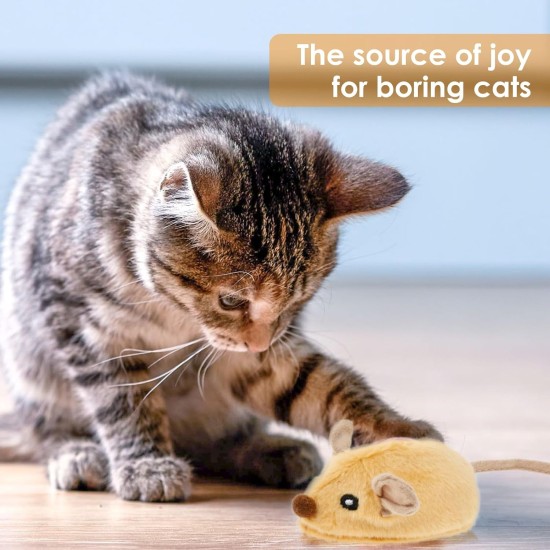Cat Toy Electric Play Mouse with Feather Tail Cat Toy Mouse Electric with LED Light USB Realistic Mouse Sounds Interactive Toy Mouse for Cats Dogs (Yellow + Grey) Cat Toy Electric Play Mouse with Feather Tail Cat Toy Mouse Electric with LED Light USB Realistic Mouse Sounds Interactive Toy Mouse for Cats Dogs (Yellow + Grey)