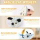 Cat Toy Electric Play Mouse with Feather Tail Cat Toy Mouse Electric with LED Light USB Realistic Mouse Sounds Interactive Toy Mouse for Cats Dogs (Yellow + Grey)