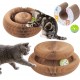 Cat Toy, Magic Accordion Scratching Board, Interactive Toy with Ball Track, Cardboard Scratching Toy for Home Cats and Kittens, Activity and Exercise