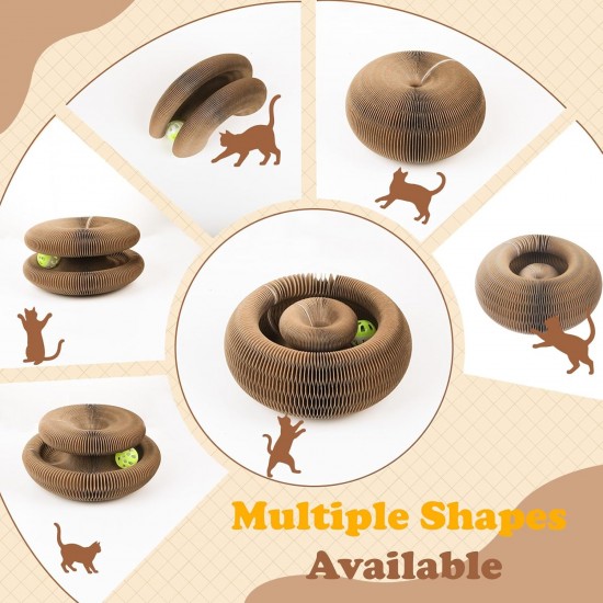 Cat Toy, Magic Accordion Scratching Board, Interactive Toy with Ball Track, Cardboard Scratching Toy for Home Cats and Kittens, Activity and Exercise Cat Toy, Magic Accordion Scratching Board, Interactive Toy with Ball Track, Cardboard Scratching Toy for Home Cats and Kittens, Activity and Exercise