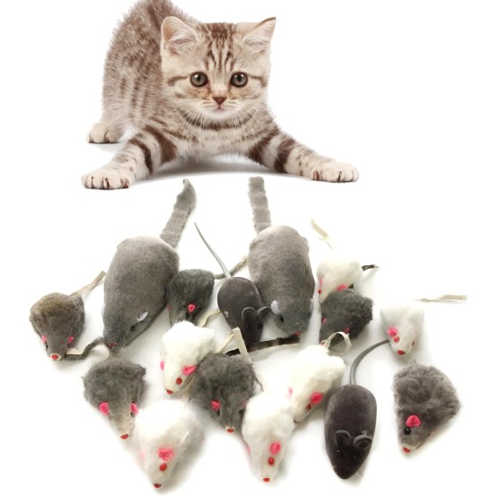Cat Toy Mice Toy Mouse Cat Pet Soft Fluffy for Cats Pack of 16 Cat Toy Mice Toy Mouse Cat Pet Soft Fluffy for Cats Pack of 16