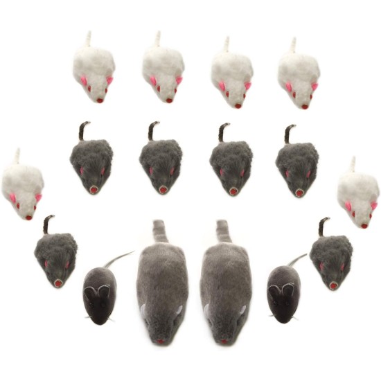 Cat Toy Mice Toy Mouse Cat Pet Soft Fluffy for Cats Pack of 16 Cat Toy Mice Toy Mouse Cat Pet Soft Fluffy for Cats Pack of 16