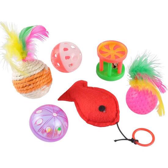 Cat Toy Set with Sound 6 Pieces Cat Toy Set with Sound 6 Pieces