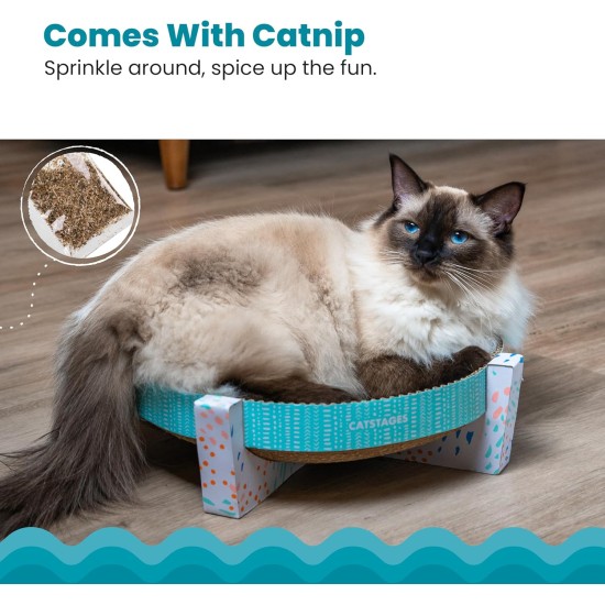 Catstages Easy Life Scratch, Snuggle & Rest - Scratching Cardboard with Lounger - Multicoloured - One Size Catstages Easy Life Scratch, Snuggle & Rest - Scratching Cardboard with Lounger - Multicoloured - One Size