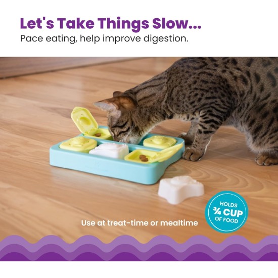 Catstages Kitty Cube Puzzle Interactive Cat Treat Puzzle Cat Toy, Blue Catstages Kitty Cube Puzzle Interactive Cat Treat Puzzle Cat Toy, Blue