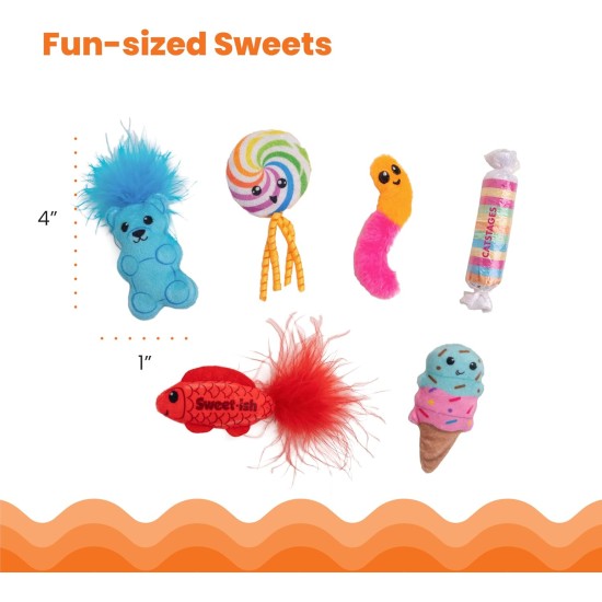 Catstages Kitty Sweet Treats Plush Cat Toy Catnip - Pack of 6 Catstages Kitty Sweet Treats Plush Cat Toy Catnip - Pack of 6