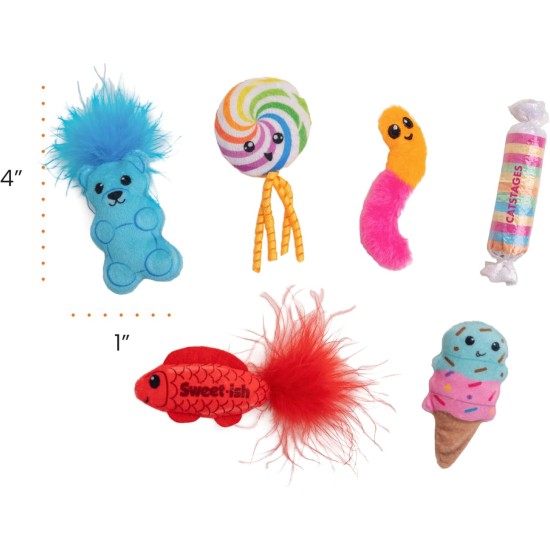 Catstages Kitty Sweet Treats Plush Cat Toy Catnip - Pack of 6 Catstages Kitty Sweet Treats Plush Cat Toy Catnip - Pack of 6