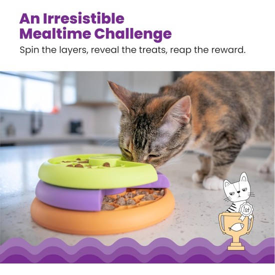 Catstages by Catstages Kitty Lickin' Layers Multilayered Cat Fun Feeder Cat Treat Puzzle Catstages by Catstages Kitty Lickin' Layers Multilayered Cat Fun Feeder Cat Treat Puzzle