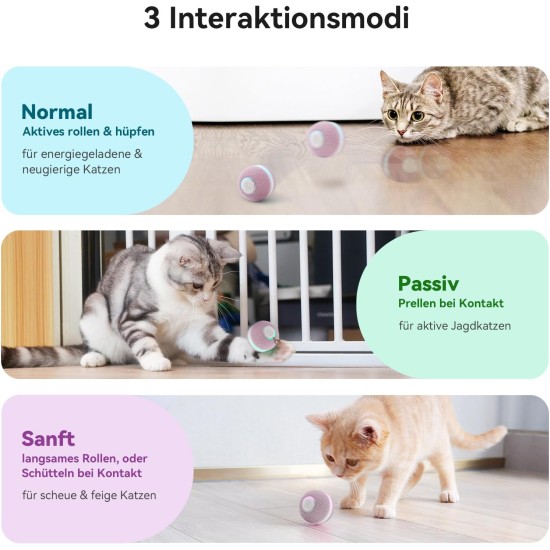 Cheerble Interactive Ball for Cats, Cat Toy Self-Employment, Wicked Ball M1 with 3 Modes & LED Lights, Rechargeable for USB, Smart Toy for Indoor Cats, Kittens - Red Cheerble Interactive Ball for Cats, Cat Toy Self-Employment, Wicked Ball M1 with 3 Modes & LED Lights, Rechargeable for USB, Smart Toy for Indoor Cats, Kittens - Red