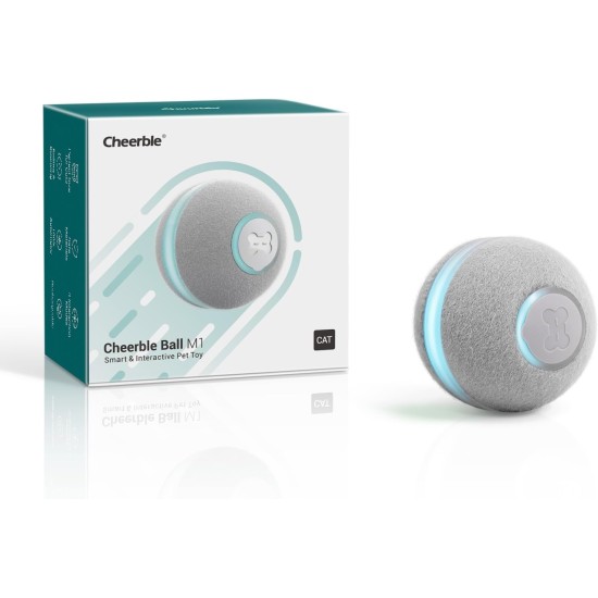 Cheerble Interactive Ball for Cats, Cat Toy Self-Employment, Wicked Ball M1 with 3 Modes & LED Lights, Rechargeable for USB, Smart Toy for Indoor Cats, Kittens - Red Cheerble Interactive Ball for Cats, Cat Toy Self-Employment, Wicked Ball M1 with 3 Modes & LED Lights, Rechargeable for USB, Smart Toy for Indoor Cats, Kittens - Red