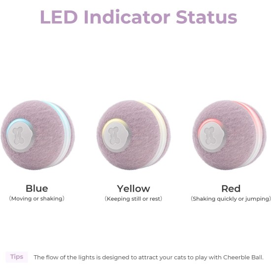 Cheerble Interactive Cat Toy, Intelligent Cat Ball with 3 Modes, LED Lights Changeable, USB Rechargeable, Birthday Gift for Hunting Adult Cats, Grey (Red) Cheerble Interactive Cat Toy, Intelligent Cat Ball with 3 Modes, LED Lights Changeable, USB Rechargeable, Birthday Gift for Hunting Adult Cats, Grey (Red)