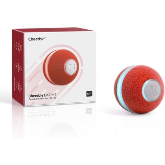 Cheerble Interactive Cat Toy, Intelligent Cat Ball with 3 Modes, LED Lights Changeable, USB Rechargeable, Birthday Gift for Hunting Adult Cats, Grey (Red) Cheerble Interactive Cat Toy, Intelligent Cat Ball with 3 Modes, LED Lights Changeable, USB Rechargeable, Birthday Gift for Hunting Adult Cats, Grey (Red)
