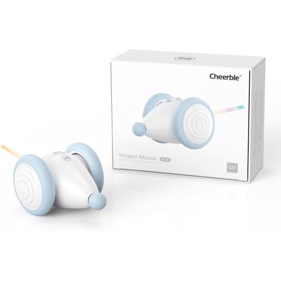 Cheerble Interactive Cat Toy Mouse with Automatic Movement, Wicked Mouse Plus, Electric Kitten Toys for Indoor Cats, Rechargeable, Fit Cats for Paw & Head, Green Cheerble Interactive Cat Toy Mouse with Automatic Movement, Wicked Mouse Plus, Electric Kitten Toys for Indoor Cats, Rechargeable, Fit Cats for Paw & Head, Green
