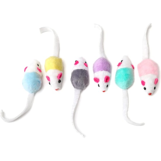Chiwava 36 Pieces 11.5 cm Small Rattle Cat Toy Mice Cute Double Colour Small Mouse Kitten Interactive Play Assorted Colours Chiwava 36 Pieces 11.5 cm Small Rattle Cat Toy Mice Cute Double Colour Small Mouse Kitten Interactive Play Assorted Colours