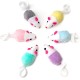 Chiwava 36 Pieces 11.5 cm Small Rattle Cat Toy Mice Cute Double Colour Small Mouse Kitten Interactive Play Assorted Colours