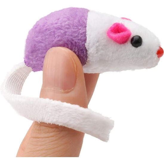 Chiwava 36 Pieces 11.5 cm Small Rattle Cat Toy Mice Cute Double Colour Small Mouse Kitten Interactive Play Assorted Colours Chiwava 36 Pieces 11.5 cm Small Rattle Cat Toy Mice Cute Double Colour Small Mouse Kitten Interactive Play Assorted Colours
