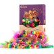 Chiwava Pack of 24 12.5 cm Rattle Cat Toy Mouse Rainbow Rope Mice with Feather Kitten Interactive Toy Assorted Colours Chiwava Pack of 24 12.5 cm Rattle Cat Toy Mouse Rainbow Rope Mice with Feather Kitten Interactive Toy Assorted Colours