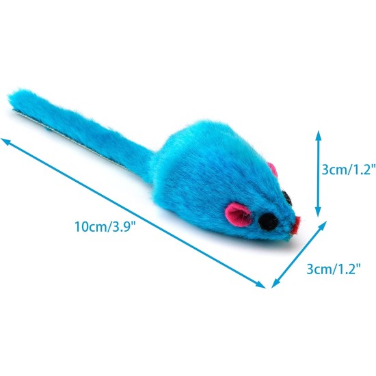 Chiwava Pack of 36 10 cm Furry Cat Toy Rattle Mouse Toy Mice for Cats Interactive Play Assorted Colours Chiwava Pack of 36 10 cm Furry Cat Toy Rattle Mouse Toy Mice for Cats Interactive Play Assorted Colours