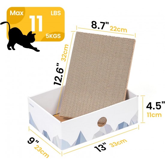 Conlun Cat Scratching Box with 4 Cat Scratching Boards & 2 Separate Cat Boxes & 1 Cat Ball & 1 Catnip Toy, 2-in-1 Scratching Cardboard for Cats to Scratch & Rest, Set Conlun Cat Scratching Box with 4 Cat Scratching Boards & 2 Separate Cat Boxes & 1 Cat Ball & 1 Catnip Toy, 2-in-1 Scratching Cardboard for Cats to Scratch & Rest, Set