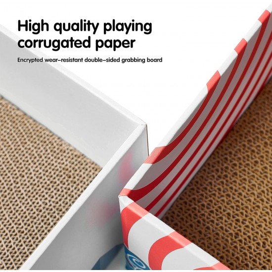 Conlun Cat Scratching Box with 4 Cat Scratching Boards & 2 Separate Cat Boxes & 1 Cat Ball & 1 Catnip Toy, 2-in-1 Scratching Cardboard for Cats to Scratch & Rest, Set Conlun Cat Scratching Box with 4 Cat Scratching Boards & 2 Separate Cat Boxes & 1 Cat Ball & 1 Catnip Toy, 2-in-1 Scratching Cardboard for Cats to Scratch & Rest, Set