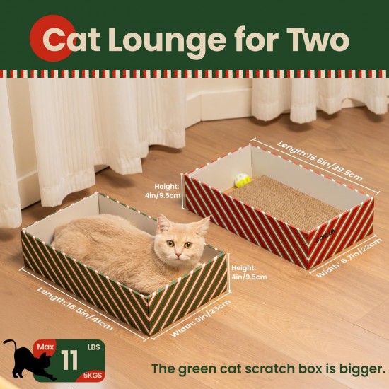 Conlun Cat Scratching Box with 4 Cat Scratching Boards & 2 Separate Cat Boxes & 1 Cat Ball & 1 Catnip Toy, 2-in-1 Scratching Cardboard for Cats to Scratch & Rest, Set Conlun Cat Scratching Box with 4 Cat Scratching Boards & 2 Separate Cat Boxes & 1 Cat Ball & 1 Catnip Toy, 2-in-1 Scratching Cardboard for Cats to Scratch & Rest, Set