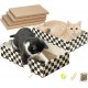 Conlun Cat Scratching Box with 4 Cat Scratching Boards & 2 Separate Cat Boxes & 1 Cat Ball & 1 Catnip Toy, 2-in-1 Scratching Cardboard for Cats to Scratch & Rest, Set Conlun Cat Scratching Box with 4 Cat Scratching Boards & 2 Separate Cat Boxes & 1 Cat Ball & 1 Catnip Toy, 2-in-1 Scratching Cardboard for Cats to Scratch & Rest, Set