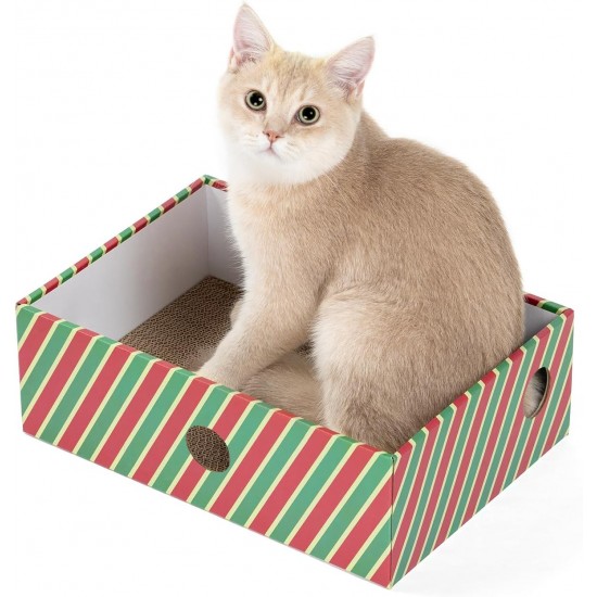 Conlun Cat Scratching Box with 4 Cat Scratching Boards & 2 Separate Cat Boxes & 1 Cat Ball & 1 Catnip Toy, 2-in-1 Scratching Cardboard for Cats to Scratch & Rest, Set Conlun Cat Scratching Box with 4 Cat Scratching Boards & 2 Separate Cat Boxes & 1 Cat Ball & 1 Catnip Toy, 2-in-1 Scratching Cardboard for Cats to Scratch & Rest, Set