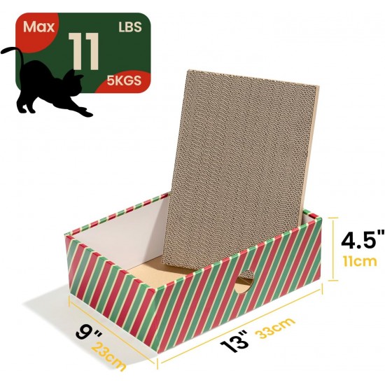 Conlun Cat Scratching Box with 4 Cat Scratching Boards & 2 Separate Cat Boxes & 1 Cat Ball & 1 Catnip Toy, 2-in-1 Scratching Cardboard for Cats to Scratch & Rest, Set Conlun Cat Scratching Box with 4 Cat Scratching Boards & 2 Separate Cat Boxes & 1 Cat Ball & 1 Catnip Toy, 2-in-1 Scratching Cardboard for Cats to Scratch & Rest, Set