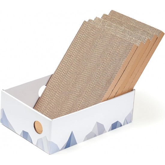 Conlun Cat Scratching Box with 4 Cat Scratching Boards & 2 Separate Cat Boxes & 1 Cat Ball & 1 Catnip Toy, 2-in-1 Scratching Cardboard for Cats to Scratch & Rest, Set Conlun Cat Scratching Box with 4 Cat Scratching Boards & 2 Separate Cat Boxes & 1 Cat Ball & 1 Catnip Toy, 2-in-1 Scratching Cardboard for Cats to Scratch & Rest, Set