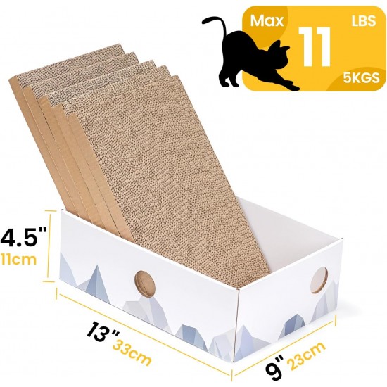 Conlun Cat Scratching Box with 4 Cat Scratching Boards & 2 Separate Cat Boxes & 1 Cat Ball & 1 Catnip Toy, 2-in-1 Scratching Cardboard for Cats to Scratch & Rest, Set Conlun Cat Scratching Box with 4 Cat Scratching Boards & 2 Separate Cat Boxes & 1 Cat Ball & 1 Catnip Toy, 2-in-1 Scratching Cardboard for Cats to Scratch & Rest, Set