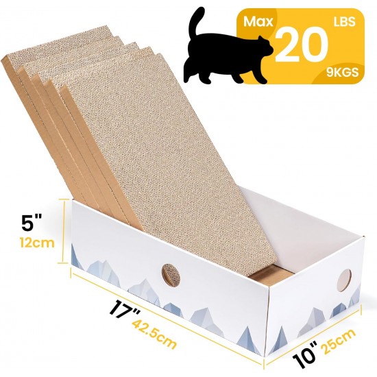 Conlun Cat Scratching Box with 4 Cat Scratching Boards & 2 Separate Cat Boxes & 1 Cat Ball & 1 Catnip Toy, 2-in-1 Scratching Cardboard for Cats to Scratch & Rest, Set Conlun Cat Scratching Box with 4 Cat Scratching Boards & 2 Separate Cat Boxes & 1 Cat Ball & 1 Catnip Toy, 2-in-1 Scratching Cardboard for Cats to Scratch & Rest, Set