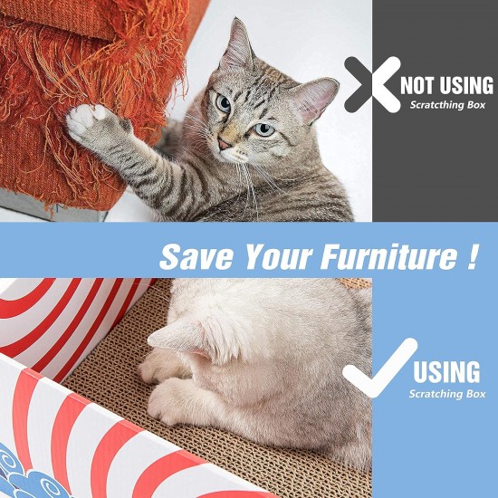 Conlun Cat Scratching Box with 4 Cat Scratching Boards & 2 Separate Cat Boxes & 1 Cat Ball & 1 Catnip Toy, 2-in-1 Scratching Cardboard for Cats to Scratch & Rest, Set Conlun Cat Scratching Box with 4 Cat Scratching Boards & 2 Separate Cat Boxes & 1 Cat Ball & 1 Catnip Toy, 2-in-1 Scratching Cardboard for Cats to Scratch & Rest, Set