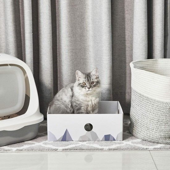 Conlun Cat Scratching Box with 4 Cat Scratching Boards & 2 Separate Cat Boxes & 1 Cat Ball & 1 Catnip Toy, 2-in-1 Scratching Cardboard for Cats to Scratch & Rest, Set Conlun Cat Scratching Box with 4 Cat Scratching Boards & 2 Separate Cat Boxes & 1 Cat Ball & 1 Catnip Toy, 2-in-1 Scratching Cardboard for Cats to Scratch & Rest, Set